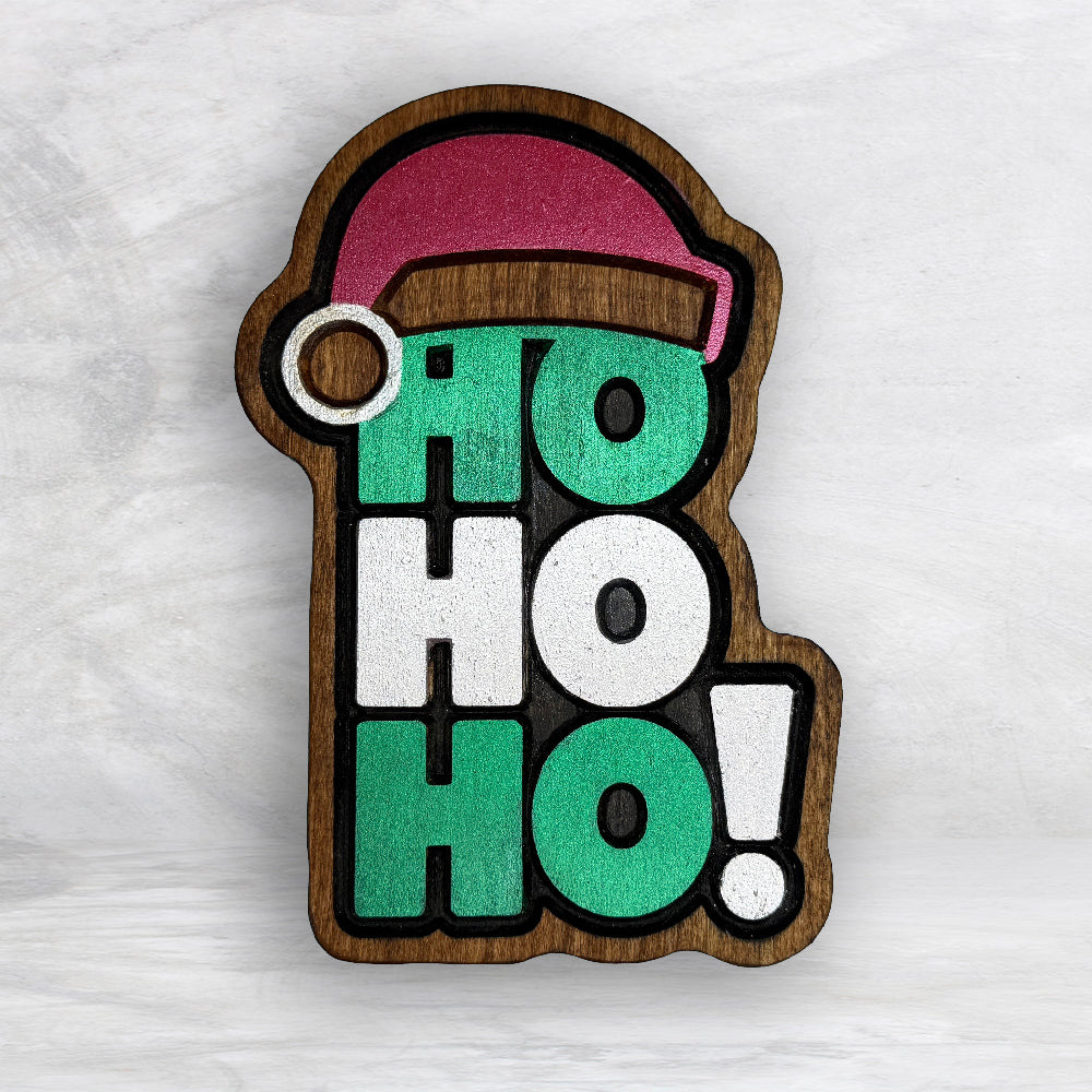 Mini HO-HO-HO Hat - Christmas Decor - Precision Carved Solid Cherry Sign Art - Made in USA (Copy) (Copy)
