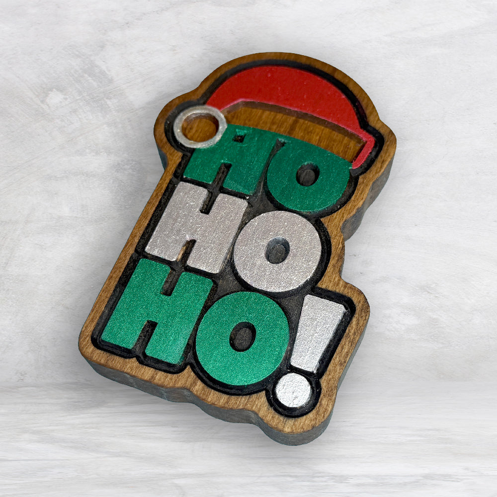 Mini HO-HO-HO Hat - Christmas Decor - Precision Carved Solid Cherry Sign Art - Made in USA (Copy) (Copy)