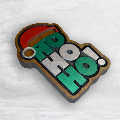 Mini HO-HO-HO Hat - Christmas Decor - Precision Carved Solid Cherry Sign Art - Made in USA (Copy) (Copy)