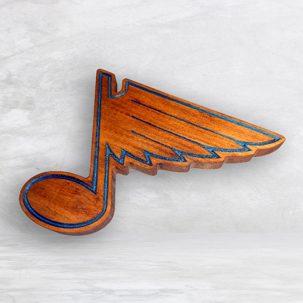 A Note of Blue 2025 - Small - Precision Carved Solid Cherry Sign Art - Made in USA