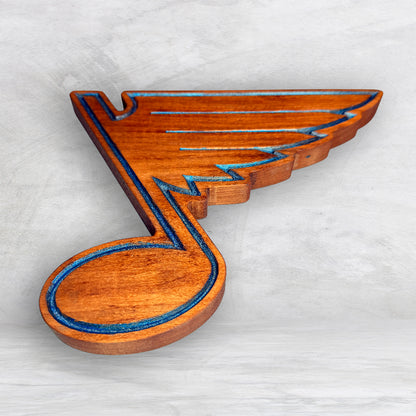 A Note of Blue 2025 - Small - Precision Carved Solid Cherry Sign Art - Made in USA