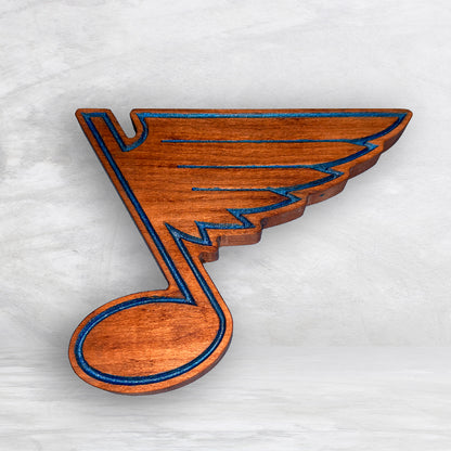 A Note of Blue 2025 - Small - Precision Carved Solid Cherry Sign Art - Made in USA