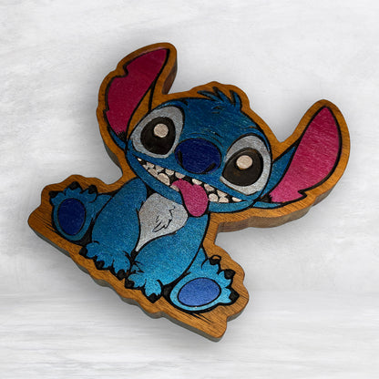 The Stitch - Precision Carved Solid Cherry Sign Art - Made in USA