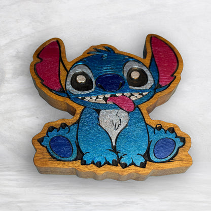 The Stitch - Precision Carved Solid Cherry Sign Art - Made in USA