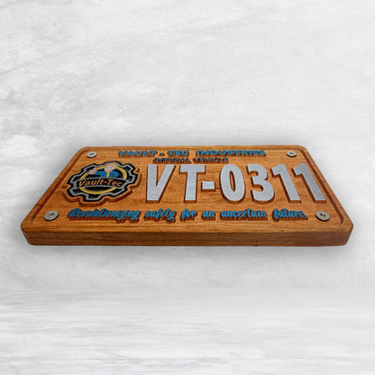 Fallout Novelty License Plate - VT-0311 - Solid Cherry Art Decor Collectible - Precision Carved - Hand Finished - Made in USA
