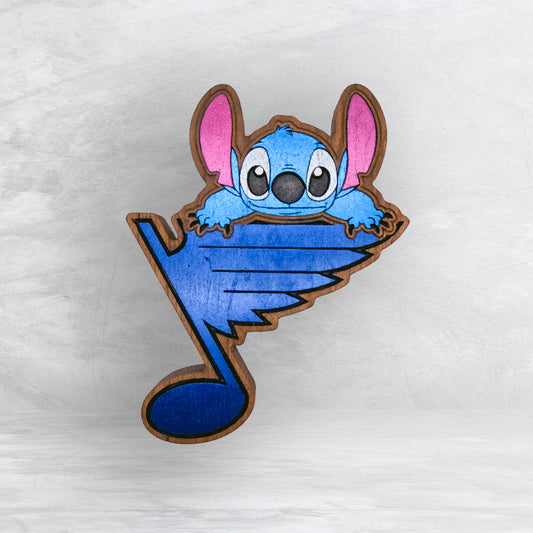 A Note of Blue 2025 Stitched - Precision Carved Solid Cherry Decor Art - Made in USA