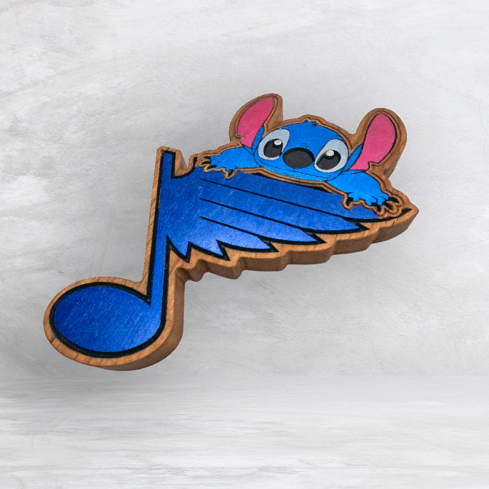 A Note of Blue 2025 Stitched - Precision Carved Solid Cherry Decor Art - Made in USA