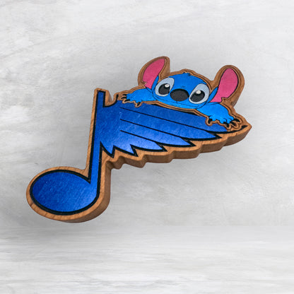 A Note of Blue 2025 Stitched - Precision Carved Solid Cherry Decor Art - Made in USA