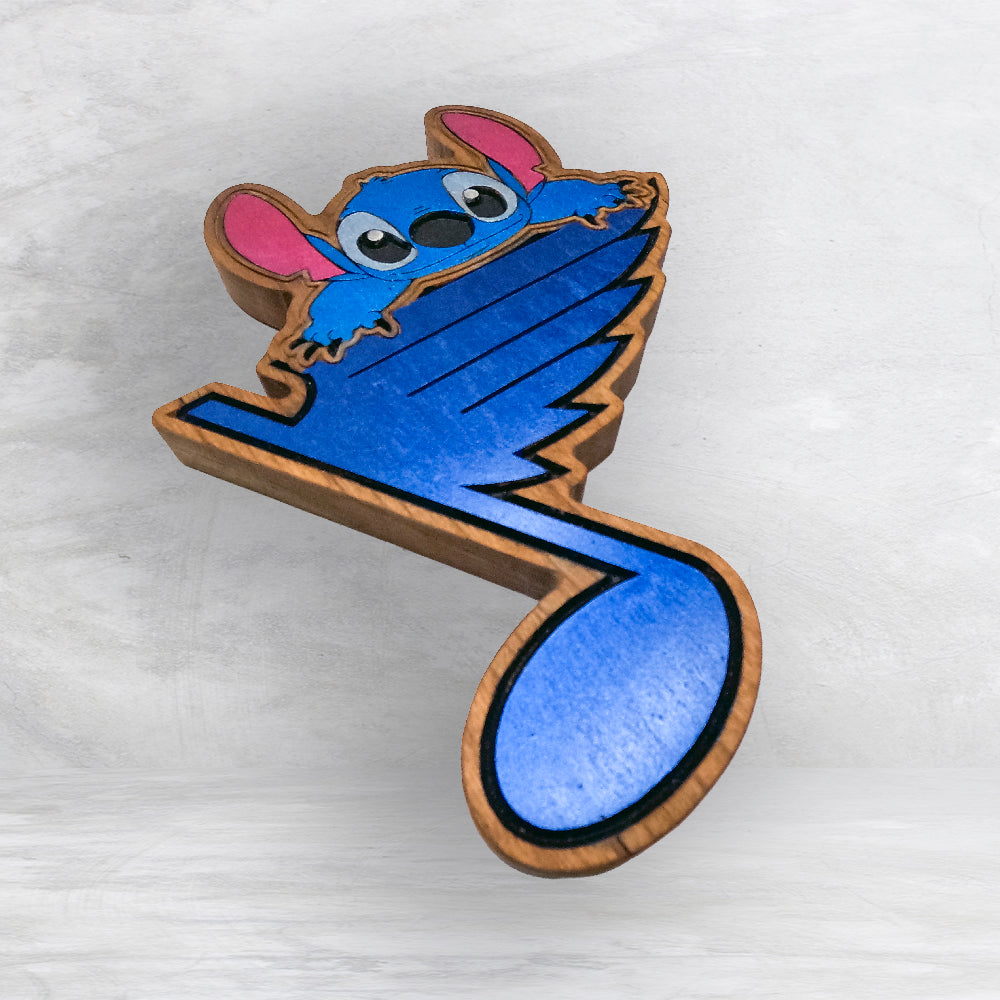 A Note of Blue 2025 Stitched - Precision Carved Solid Cherry Decor Art - Made in USA