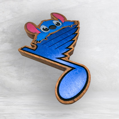 A Note of Blue 2025 Stitched - Precision Carved Solid Cherry Decor Art - Made in USA