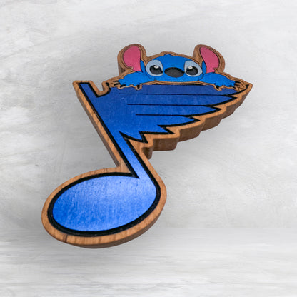 A Note of Blue 2025 Stitched - Precision Carved Solid Cherry Decor Art - Made in USA