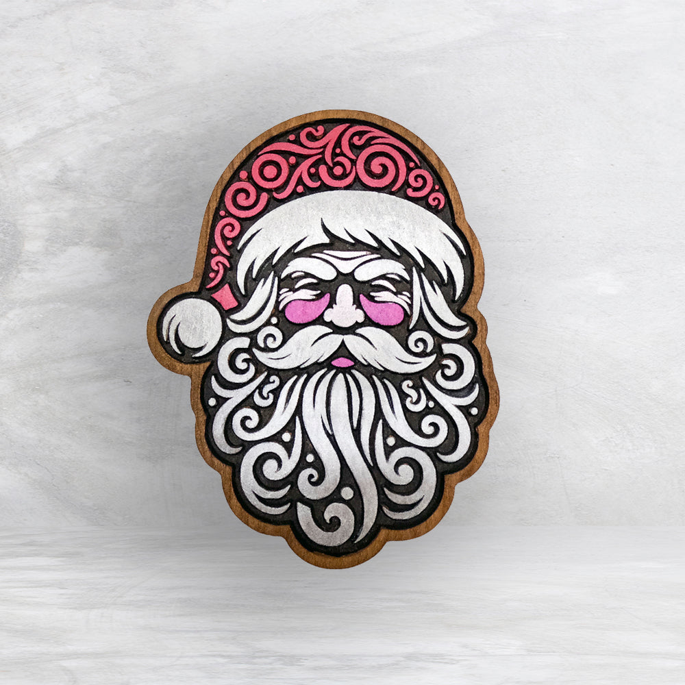 Tribal Santa Wood Decor - Painted