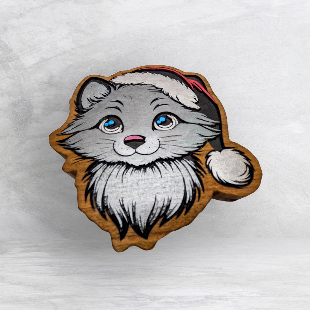Christmas Kitty - Precision Carved Solid Cherry Christmas Decor Art - Made in USA (Copy)
