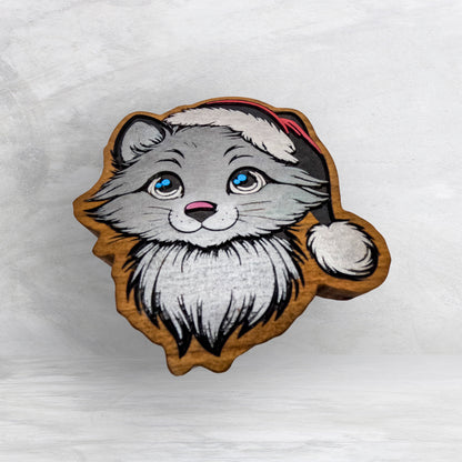Christmas Kitty - Precision Carved Solid Cherry Christmas Decor Art - Made in USA (Copy)