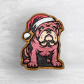 Christmas Bulldog Wood Decor