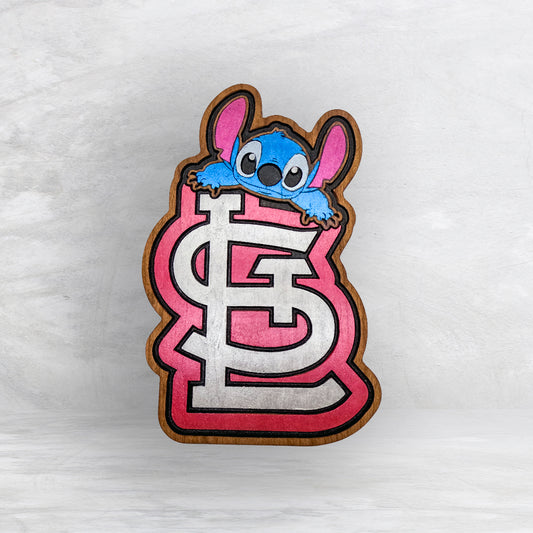 STL Cards Stitched - Precision Carved Solid Cherry Decor Art - Made in USA