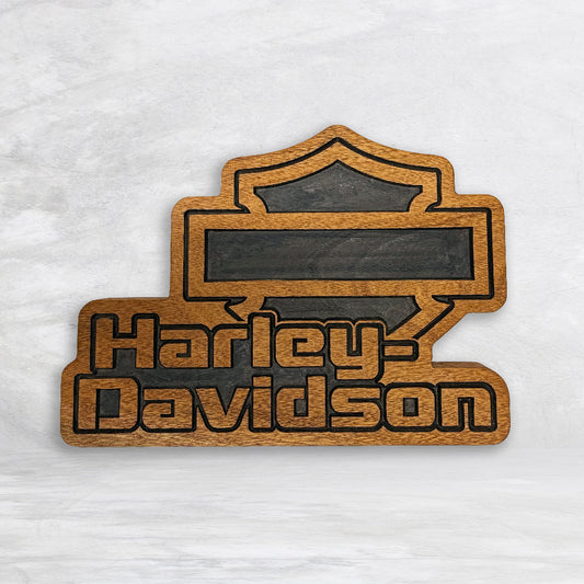 HD Name Shield Plaque - Unpainted - Solid Cherry Decor Art - Precision Carved - Hand Finished - Made in USA