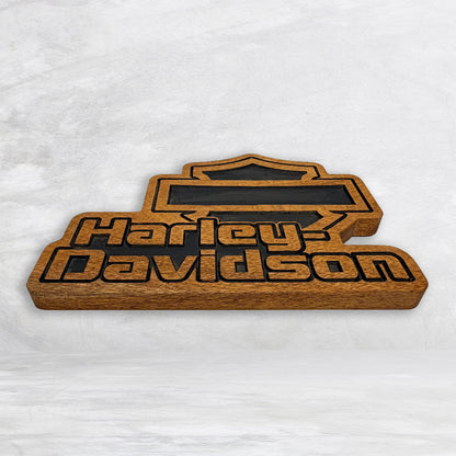 HD Name Shield Plaque - Unpainted - Solid Cherry Decor Art - Precision Carved - Hand Finished - Made in USA