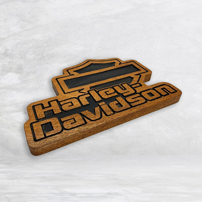 HD Name Shield Plaque - Unpainted - Solid Cherry Decor Art - Precision Carved - Hand Finished - Made in USA