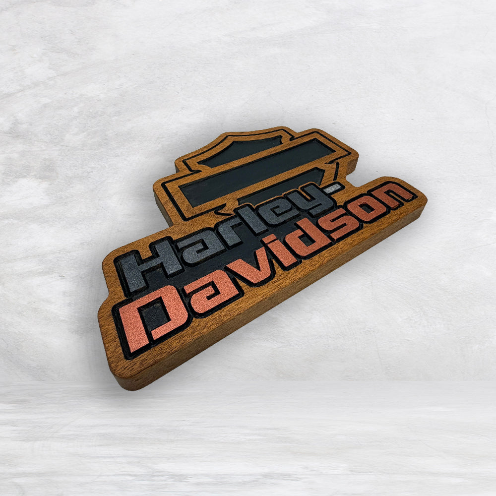 HD Name Shield Plaque - Solid Cherry Decor Art - Precision Carved - Hand Finished - Made in USA