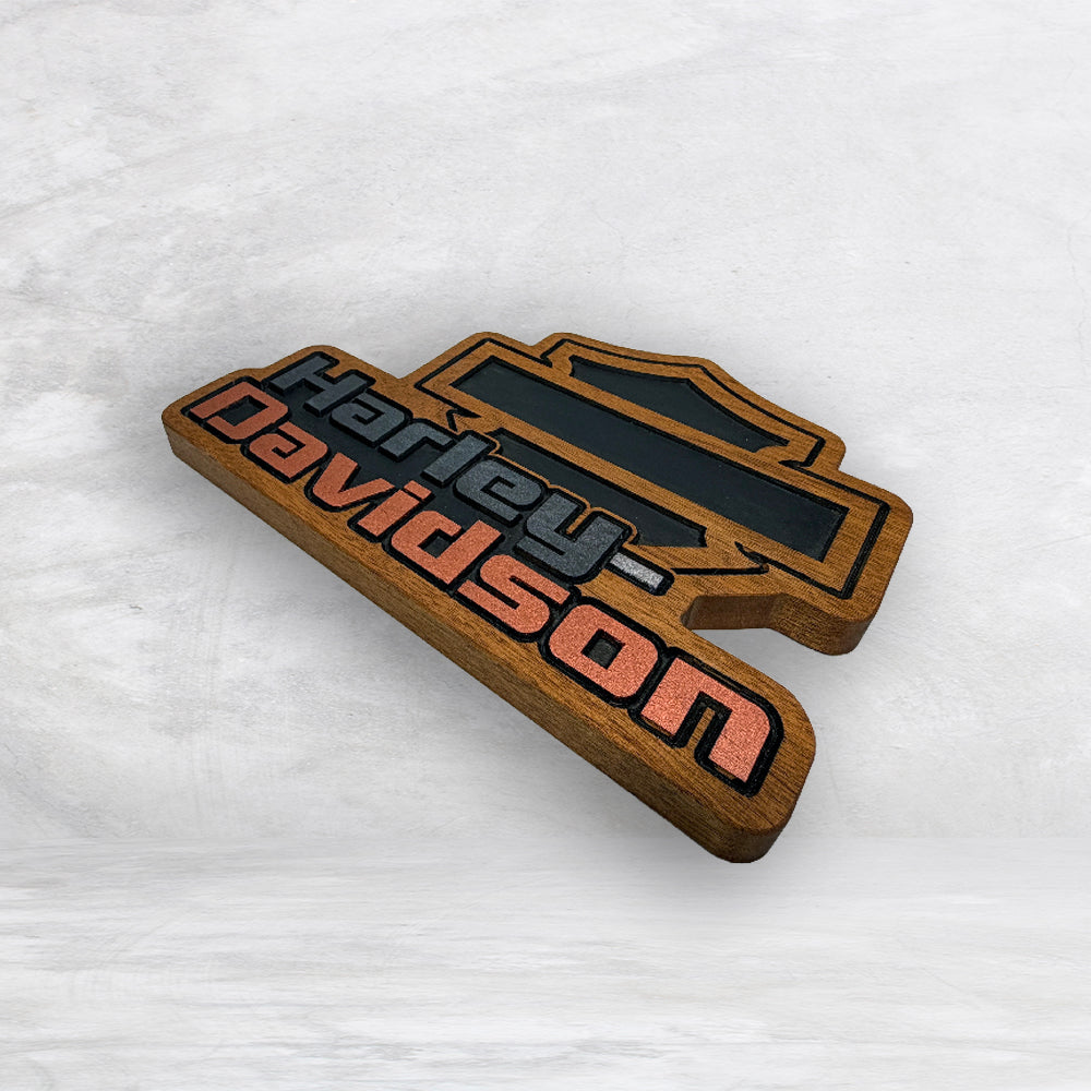 HD Name Shield Plaque - Solid Cherry Decor Art - Precision Carved - Hand Finished - Made in USA