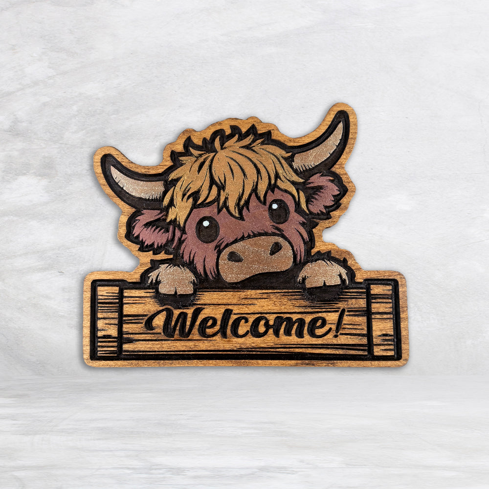Highland Cow Welcome Sign 1