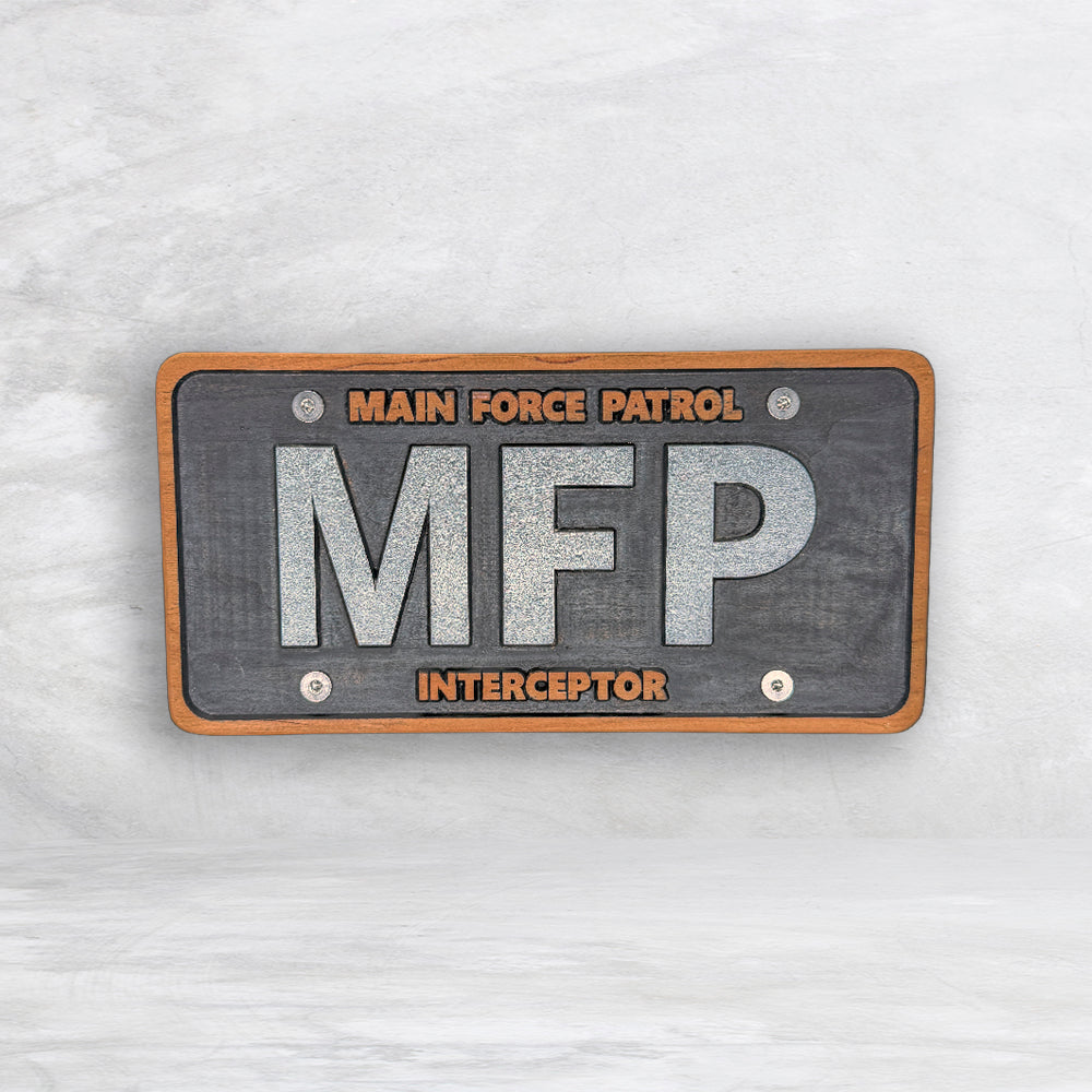 Mad Max Inspired Wood License Plate - MFP - Made in USA