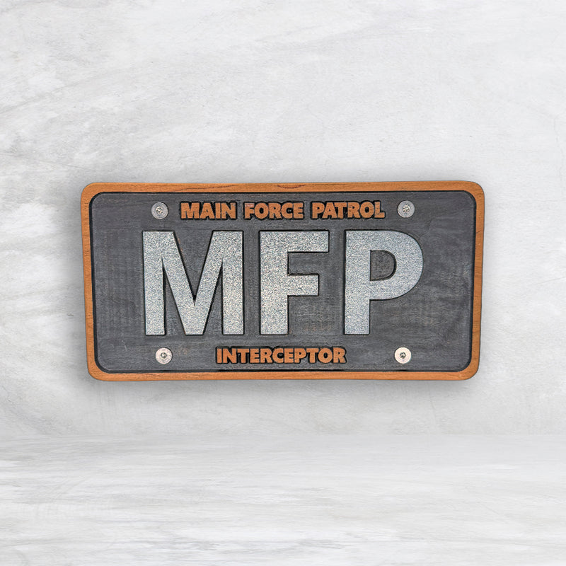 Mad Max Inspired Wood License Plate - MFP