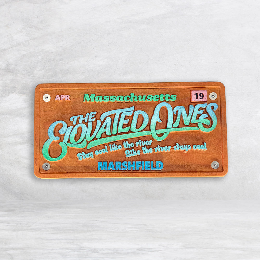 The Elovated Ones Inspired Wood License Plate