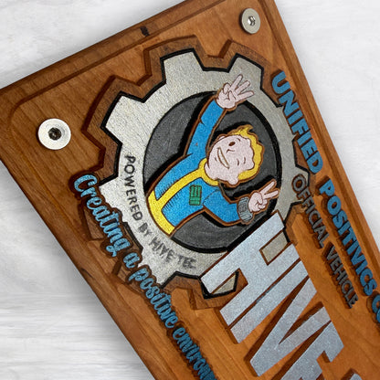 Fallout Inspired LE 311 Novelty License Plate - HIVE311 - Solid Cherry Art Decor Collectible - Precision Carved - Hand Finished - Made in USA