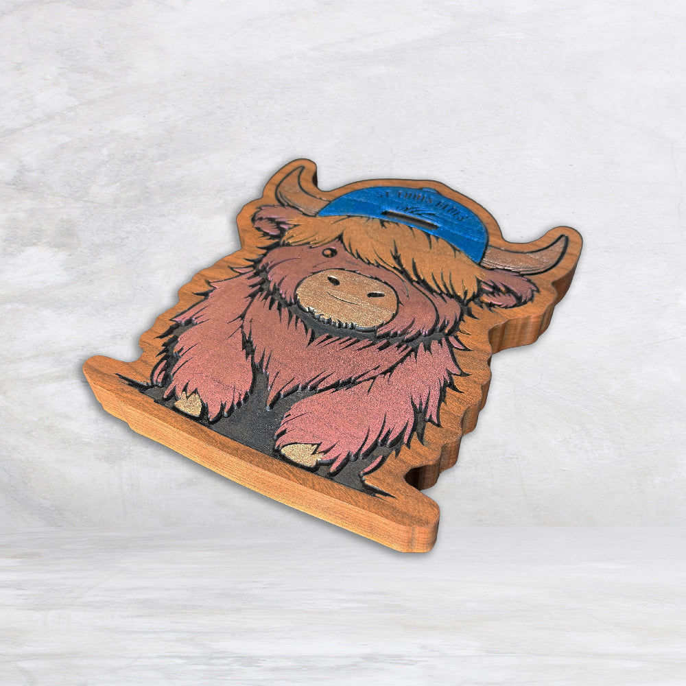 Highland Cow Blues Fan - Painted