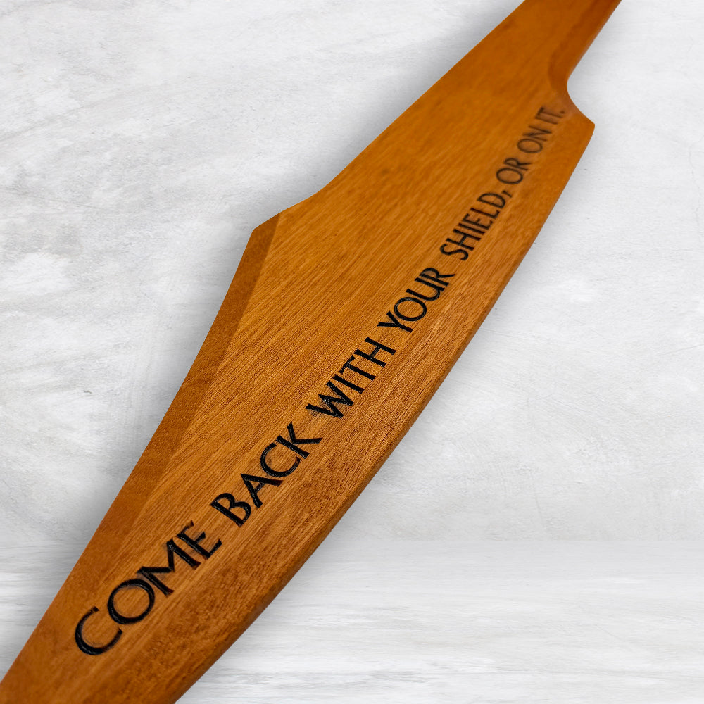 3D Wood Spartan Sword - Solid Mahogany Decor Art - Precision Carved - Hand Finished - Made in USA