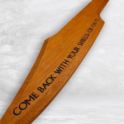 3D Wood Spartan Sword - Solid Mahogany Decor Art - Precision Carved - Hand Finished - Made in USA