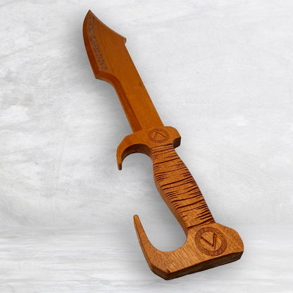 3D Wood Spartan Sword - Solid Mahogany Decor Art - Precision Carved - Hand Finished - Made in USA