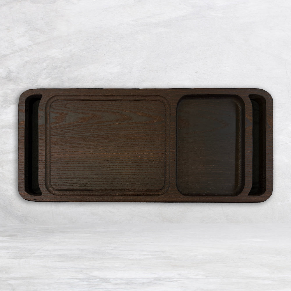 Steak and Sides Serving Tray - Extra Thick - Roasted Ash