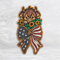USA Bow and Ribbon Highland Cow - Painted