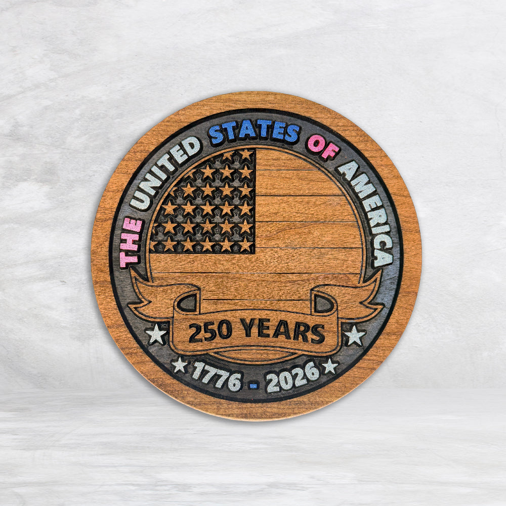 USA250 - Round - Flag - Painted