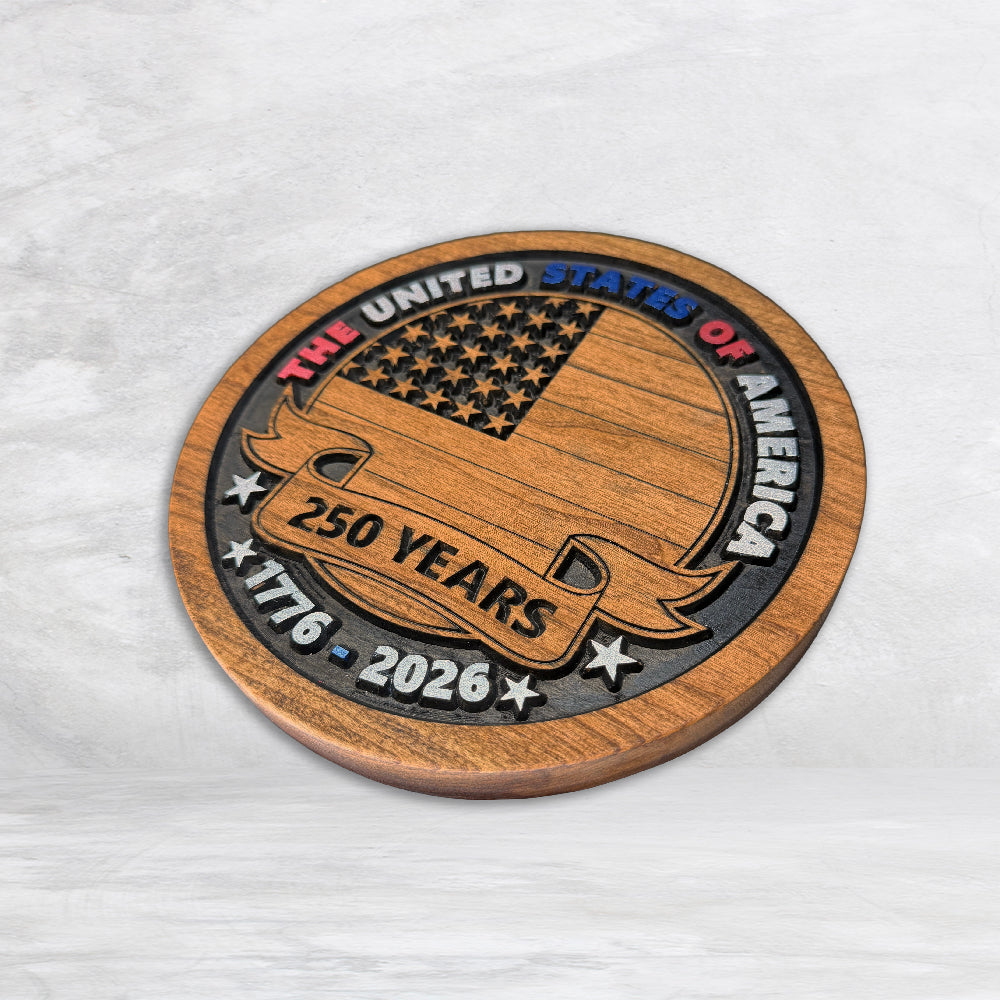 USA250 - Round - Flag - Painted