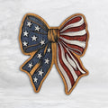 USA Bow and Ribbon Wood Decor - Painted - Medium