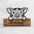 Cute Pig Welcome Sign