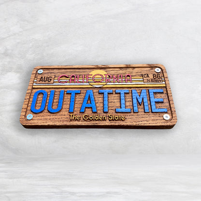 Back to the Future OUTATIME Wood License Plate - Made in USA