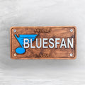 STL Blues Fan Wood License Plate