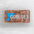 STL Blued Wood License Plate - GO BLUES