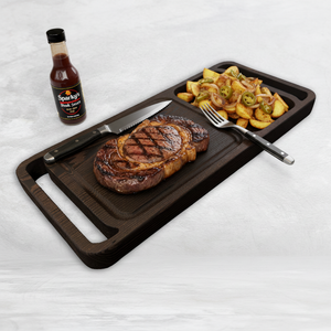 Ribeye Steak Tray - Knife Left, Fork Right, Sauce on Side
