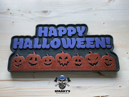 Happy Halloween Wood Sign