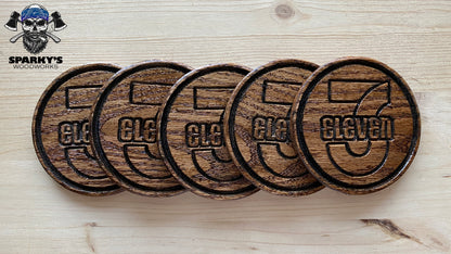 311 7-11 Wood Coasters