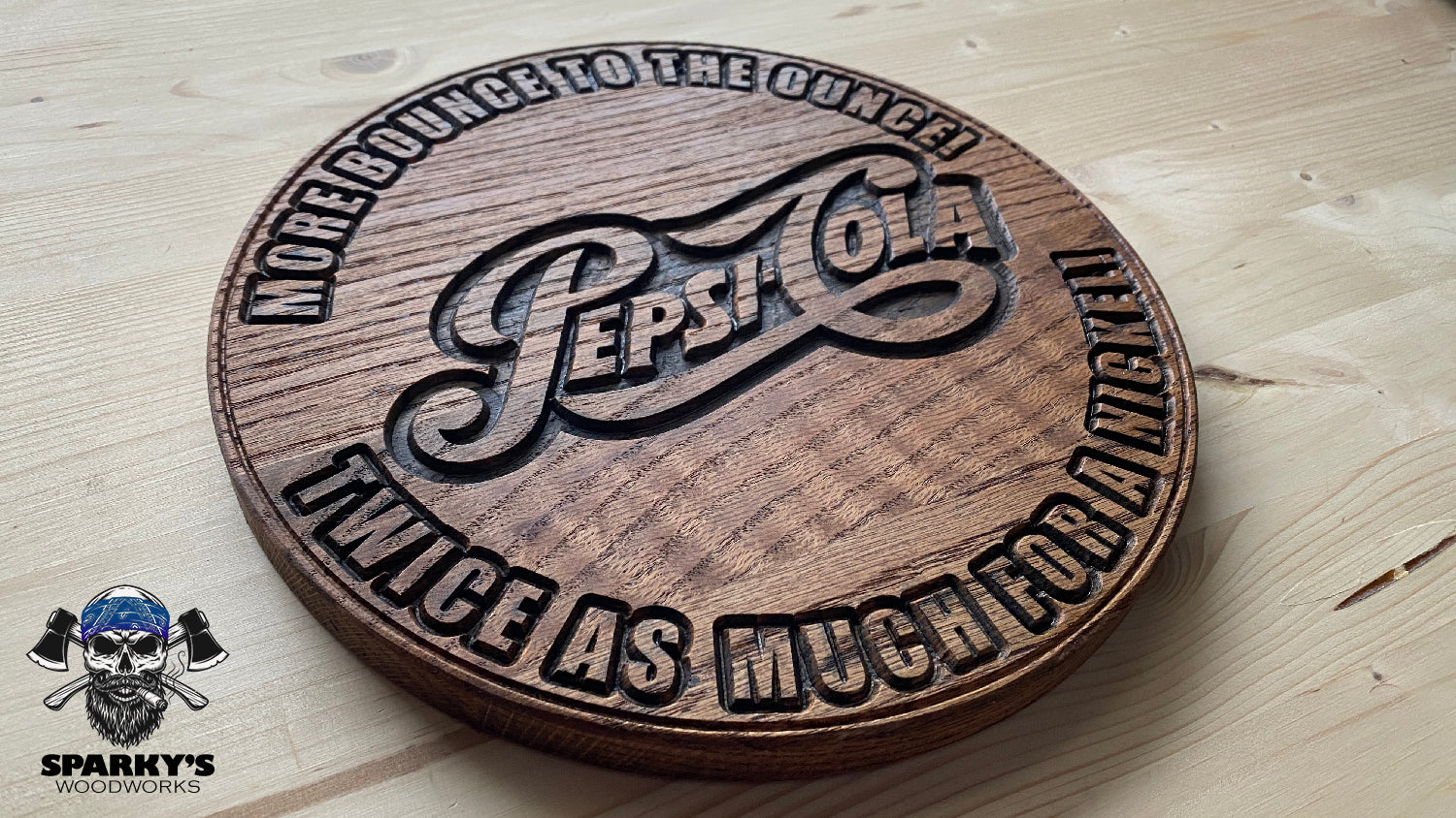 Pepsi Script Logo Wood Sign