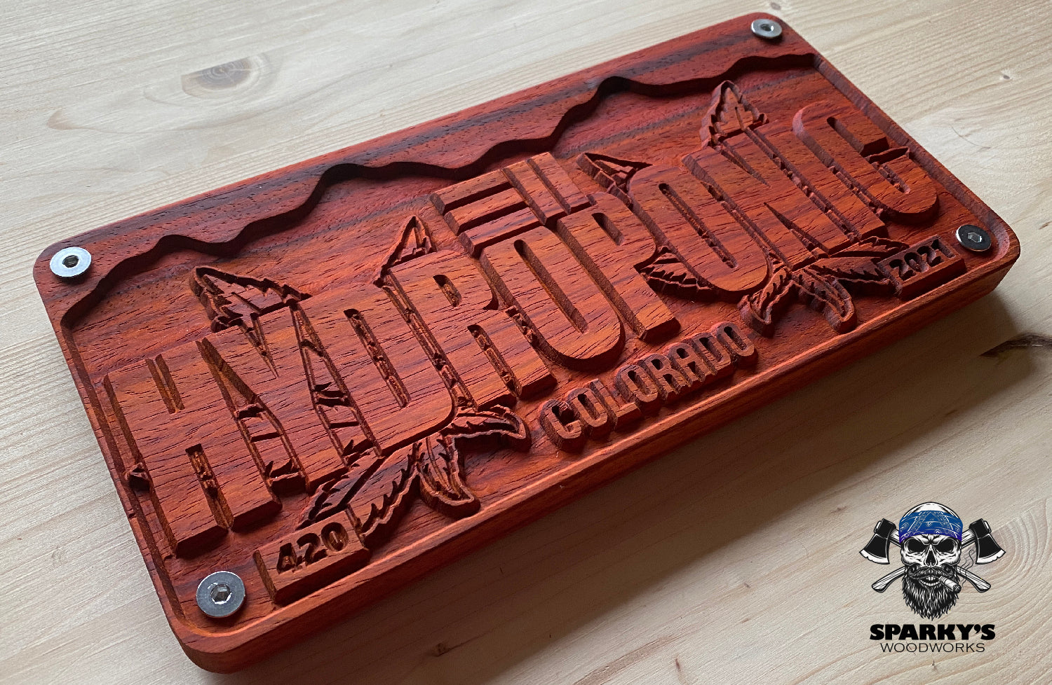 LE 311 Wood License Plate #7 - HYDROPONIC - RAW Padauk Edition