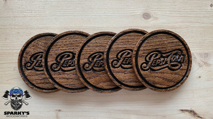 Pepsi Script Wood Coasters