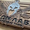 Molon Labe Spartan USA Flag M-16's Wood Sign